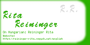 rita reininger business card